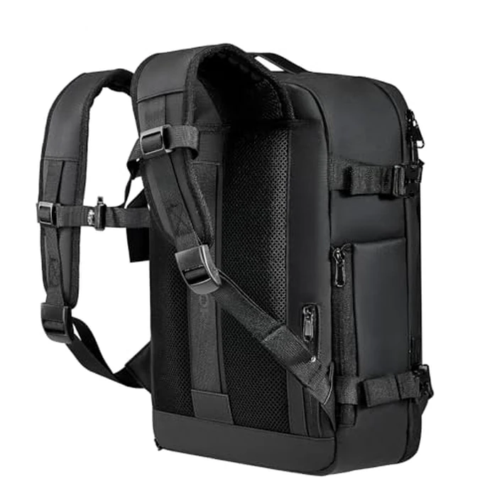 VEVOR Vacuum Travel Backpack, 35L, Vacuum Seal Compression Travel Backpack with Air Pump, Multiple Pockets & Compartments, Water-Resistant Carry-On Suitcase Luggage, Casual Personal Item Bag, Black by VEVOR - Image 3