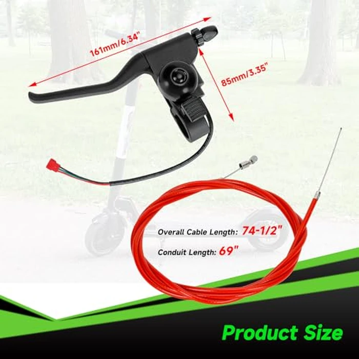 XIKOBY Universal Left Brake Handle Lever & Brake Cable Compatible with GOTRAX GXL V2 Electric Scooter Apex Pro XL Rival XR Elite E-Scooter Replacement Parts Accessories by XIKOBY - Image 8