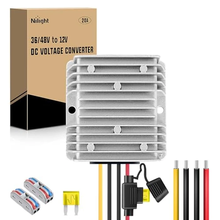Nilight 48V 36V to 12V Voltage Converter 240W 20A Regulator Step Down to 12VDC Waterproof DC Convert Reducer Power Supply Transformer Module for Golf Cart Scooters by Nilight - Used - Like New condition