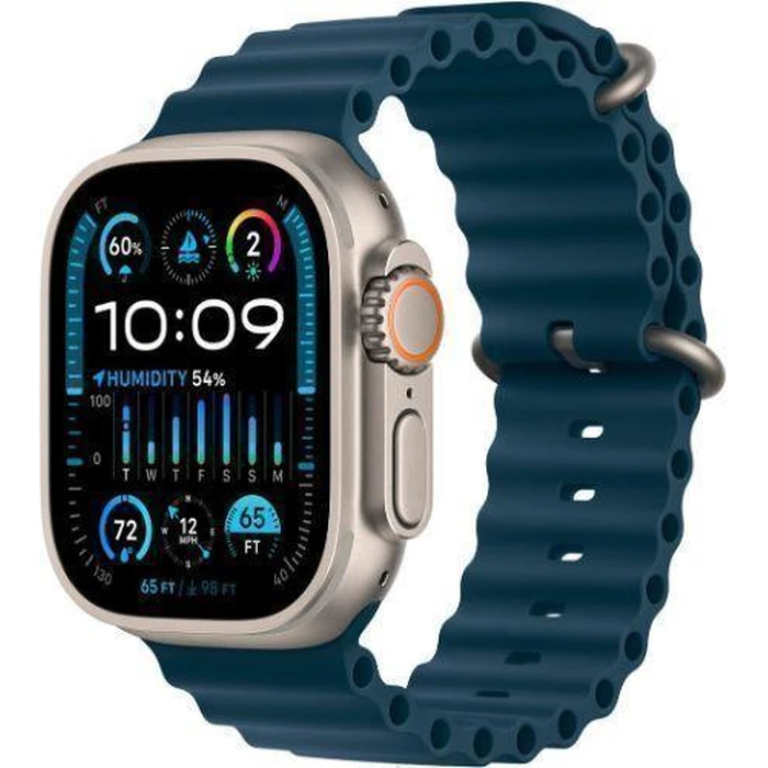 Apple Watch Ultra 2 (Cellular + GPS) - 64GB - 49mm - Titanium Titanium Case with Blue Rubber Ocean Band - One Size by Apple - Image 2