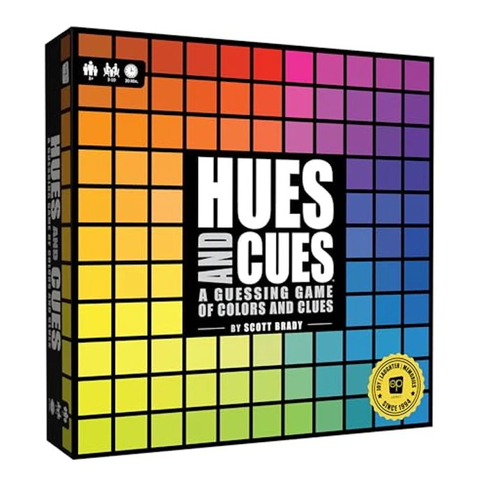 HUES and CUES - Vibrant Color Guessing Board Game for 3-10 Players Ages 8+, Connect Clues and Guess from 480 Color Squares by USAOPOLY - Used - Very Good condition - US$22.54