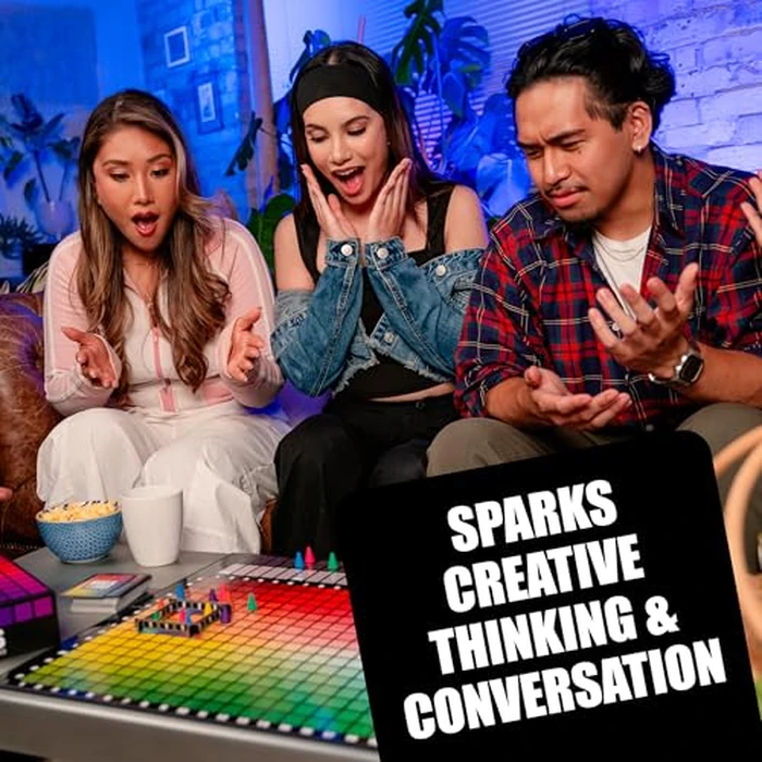 HUES and CUES - Vibrant Color Guessing Board Game for 3-10 Players Ages 8+, Connect Clues and Guess from 480 Color Squares by USAOPOLY - Image 2