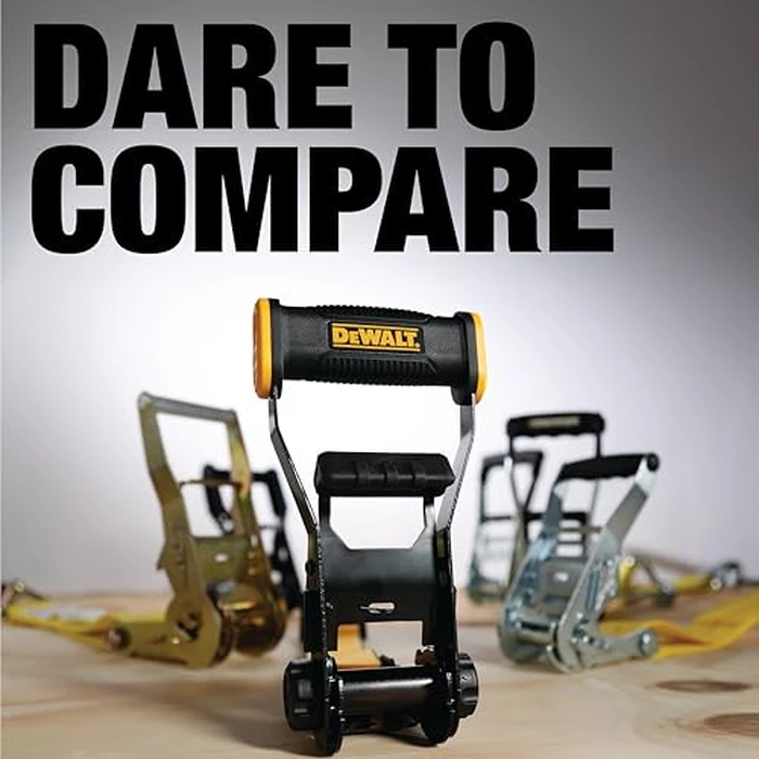 DEWALT DXBC10000J Black/Yellow 2" x 27' Ratchet Tie Down Strap with Double J-Hook - Heavy-Duty Cargo Securing (10,000 lb Break Strength) by DEWALT - Image 7