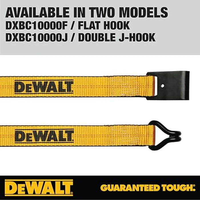 DEWALT DXBC10000J Black/Yellow 2" x 27' Ratchet Tie Down Strap with Double J-Hook - Heavy-Duty Cargo Securing (10,000 lb Break Strength) by DEWALT - Image 8