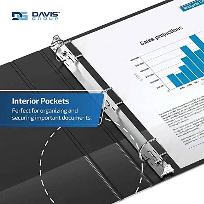 Premium Economy 1-Inch Binder, 3-Ring Binder for School, Office, or Home, Colored Binder Notebook, Pack of 6, D Ring, Black by Davis Group - Image 5