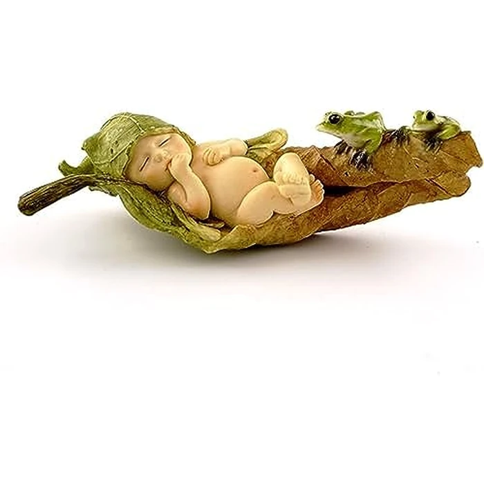 Top Collection Miniature Fairy Garden and Terrarium Statue, Sleeping Fairy Baby with Frogs by Top Collection - Used - Like New condition - CA$27.24