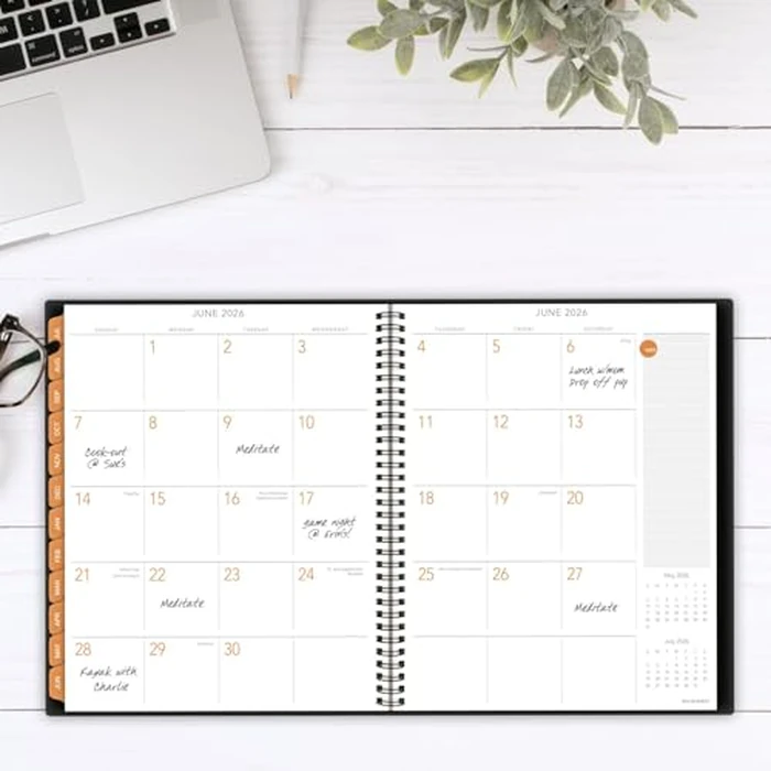 AT-A-GLANCE Planner 2025-2026 Academic, Weekly & Monthly, Hourly Appointment Book, 8-3/4" x 11", Large, Monthly Tabs, Flexible Cover, Plan.Write.Remember., Black (70595705) by AT-A-GLANCE - Image 3