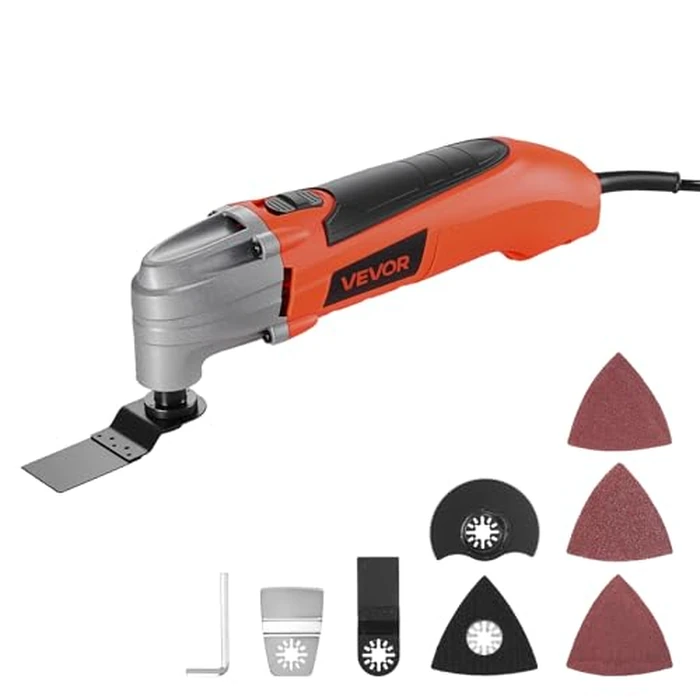 VEVOR Oscillating Tool Multitool, 2.2Amps 22,000 OPM Electric Oscillating Multi Tool Kit Corded with 2.8 degrees Oscillating Angle, 7PCS Saw Accessories for Cutting, Scraping, Sanding, Floor Stripping by VEVOR - Image 1