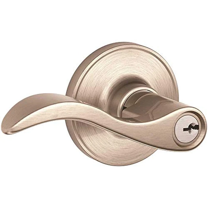 J-Series by SCHLAGE Seville Keyed Entry Lever, Satin Nickel (J54SEV619) by SCHLAGE - Used - Good condition - CA$16.92