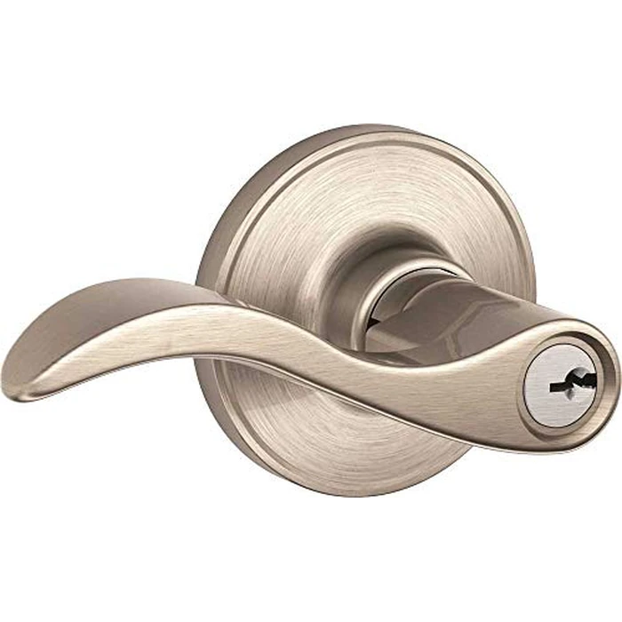 J-Series by SCHLAGE Seville Keyed Entry Lever, Satin Nickel (J54SEV619) by SCHLAGE - Image 2