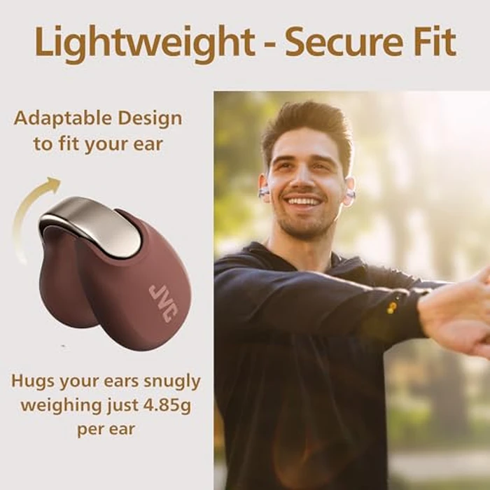 JVC nearphones Open Ear-Cuffs Wireless Headphones with Clasp Mechanism, Multipoint, Single Ear use, BT 5.3, Long Battery Life (up to 24 Hours) - HA-NP1T-T Maroon by JVC - Image 4