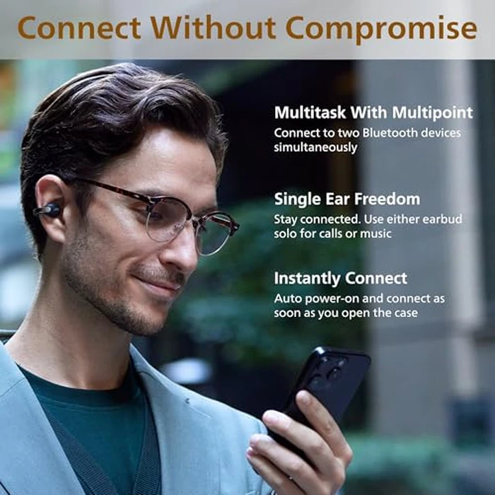 JVC nearphones Open Ear-Cuffs Wireless Headphones with Clasp Mechanism, Multipoint, Single Ear use, BT 5.3, Long Battery Life (up to 24 Hours) - HA-NP1T-T Maroon by JVC - Image 9
