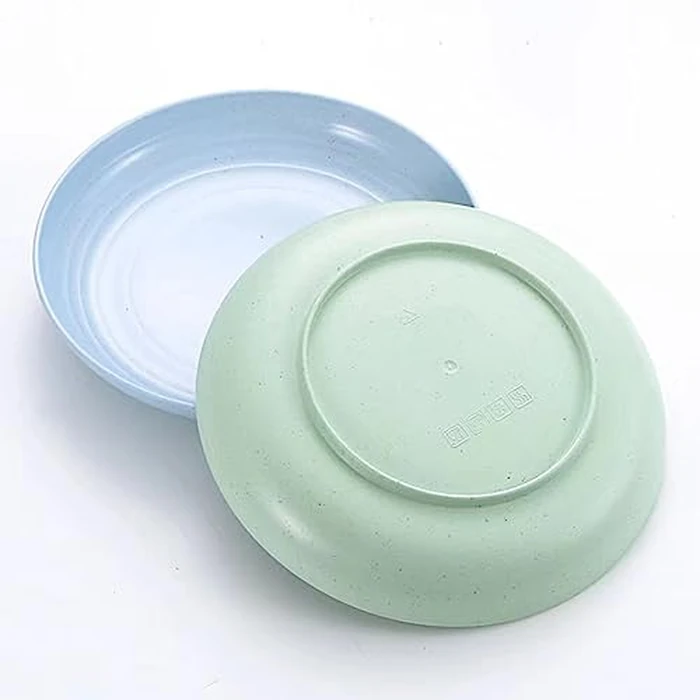 9 Inch Unbreakable Wheat Straw Plates - Reusable Plate Set - Dishwasher & Microwave Safe - Dinner Dishes Lightweight Plates Salad Kids Adult Plate for Kitchen Camping - BPA Free (Plate-9in) by K Y KANGYUN - Image 7