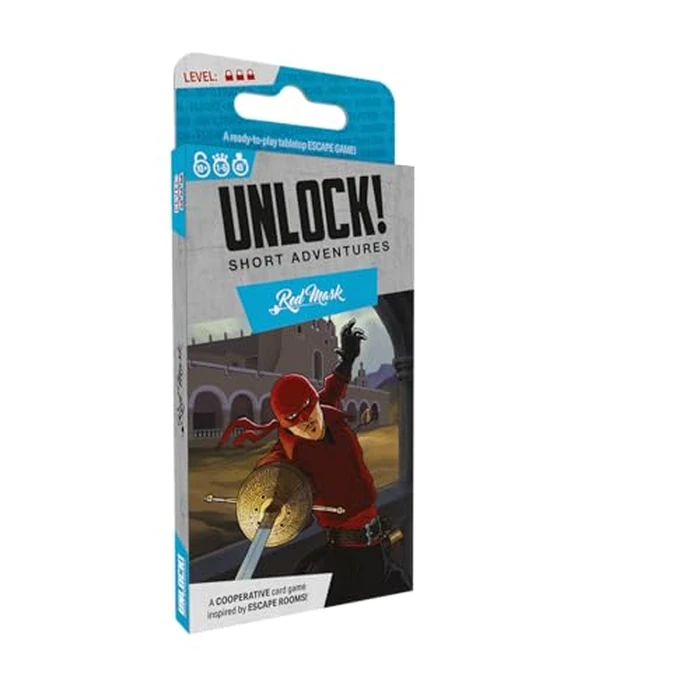 Unlock! - Short Adventures #7: Red Mask (English) - Card Games - Cooperative/Escape Room - Infiltrate a Prison - Ages 10+ - 1 to 6 Players - 30 to 45 Minute Playtime - Made by Asmodee by Asmodee - Used - Good condition