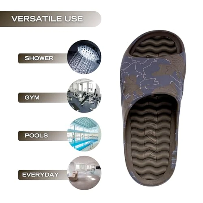 Nautica Men's Athletic Slides Sport Shower Sandals for Indoor & Outdoor - Lightweight, Durable and Comfortable-Kyan-Camo-Size 11 by Nautica - Image 4
