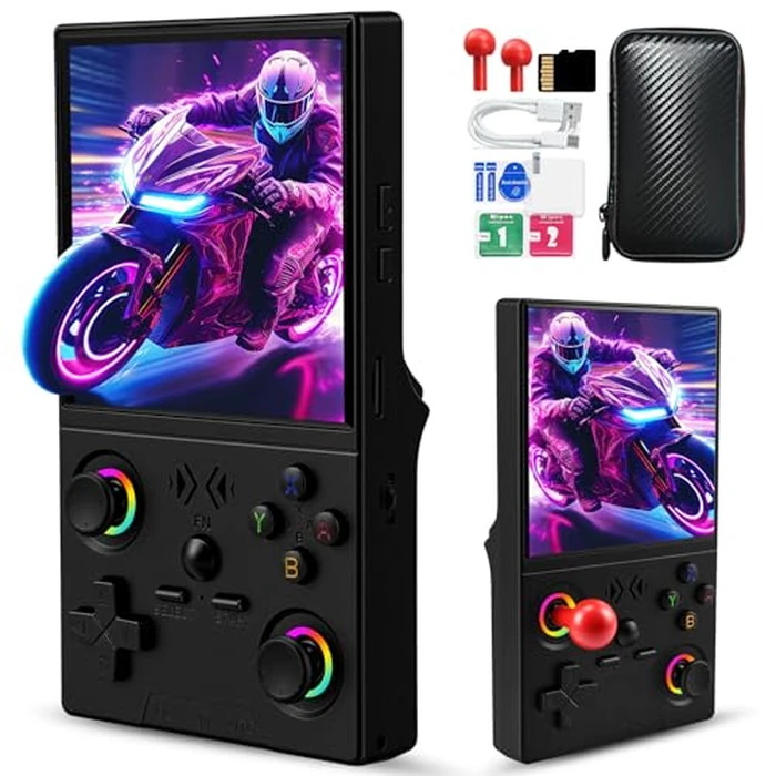 UYTGXEN XF40V Retro Handheld Game Console with 2*Detachable Long Joysticks, 4.0-Inch HD IPS Screen Retro Gaming Console, Preloaded Classic Games with Multiple Emulator, Pocket Video Gaming by UYTGXEN - Used - Like New condition - US$56.99