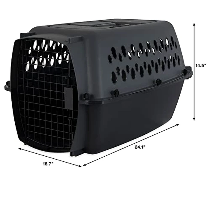 Petmate Pet Porter Dog Kennel 24", Dark Gray & Black, for Pets 15-20lbs by Petmate - Image 2