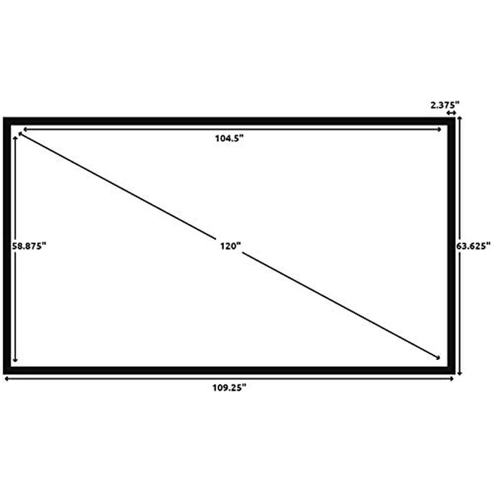 Silver Ticket Products STR Series 6 Piece Home Theater Fixed Frame 4K / 8K Ultra HD, HDTV, HDR & Active 3D Movie Projection Screen, 16:9 Format, 120" Diagonal, Grey Material STR-169120-G by Silver Ticket Products - Image 3
