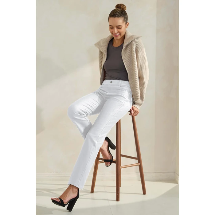 Prolific Health Women's Jean Denim Look Jeggings Straight Leg Many Colors Spandex Leggings Pants S-XXXL (X-Large, White) by Prolific Health - Image 3