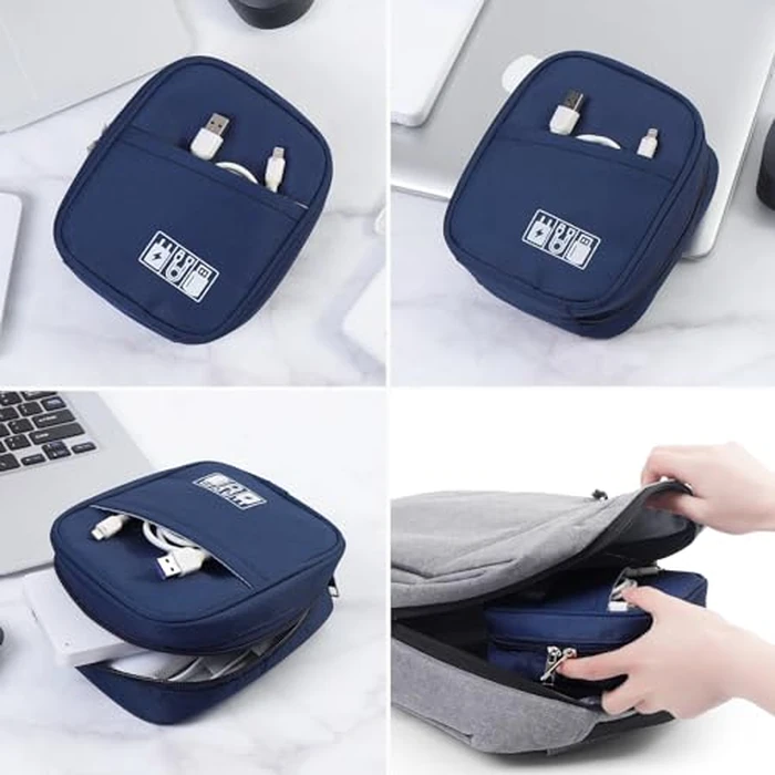 E-Tree Storage Pouch for Small Electronics and Accessories,Tech Bag,Electronic Organizer Case Compatible with MacBook Laptop Charger,Mouse,Cables,Hub,Power Bank,Earphone,Toiletries Cosmetics (Yellow) by E-Tree - Image 7