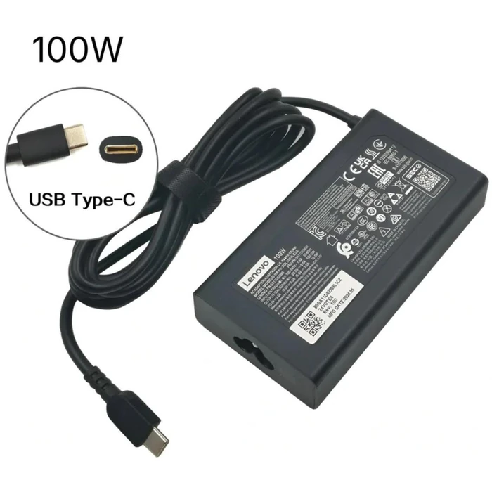 Lenovo 100W USB Type-C Power AC Adapter Charger for Lenovo IdeaPad Pro 5 14APH8 / 14ARP8 / 14IRH8 - Black by Lenovo - Refurbished - Premium condition - US$25.48