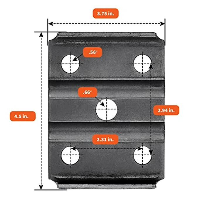 SPARKWHIZ Trailer U Bolt Kit, 5-1/2 inch U Bolt for 3,500 lb Trailer Axle, 2-3/8" Round Axle, 1/2” Diameter, 2" Thread Pitch, 2 Pack by SPARKWHIZ - Image 3