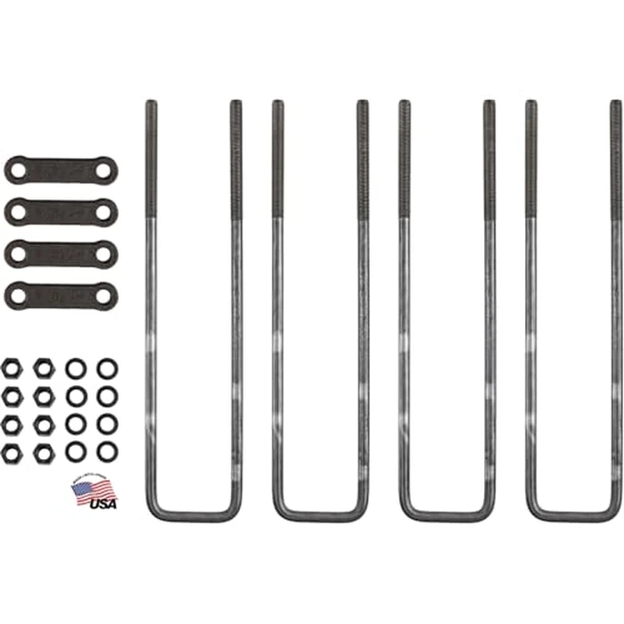 Buyers Products UB623520 20 Inch Square Bend U‑Bolt Kit with Tie Bars, 4 Complete Kits, 5/8 Inch Bolts, Durable Strength, Grade 5 Equivalent Hardware for Securing Truck Boxes to Chassis Frames by Buyers Products Company - Used - Like New condition