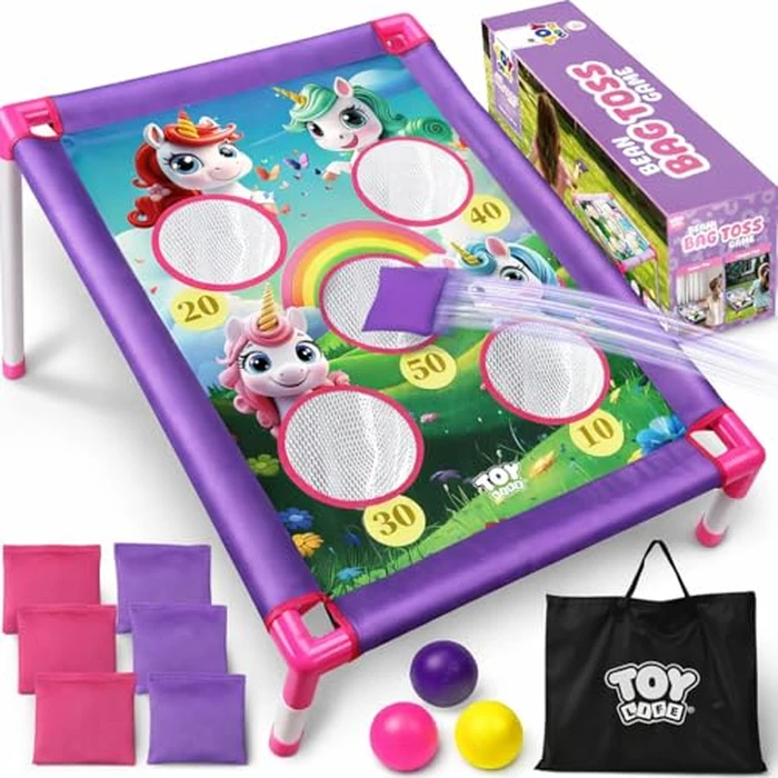 TOY Life Bean Bag Toss Game, Unicorn Toys, Gifts for 5 Year Old Girls, Kids Outdoor Games, Outside Toy for Kids Ages 4-8, Outdoor Toys for Toddlers 3-5, Birthday Gifts for Girl Ages 3 4 5 6 7 8 by TOY Life - Used - Like New condition - US$28.49
