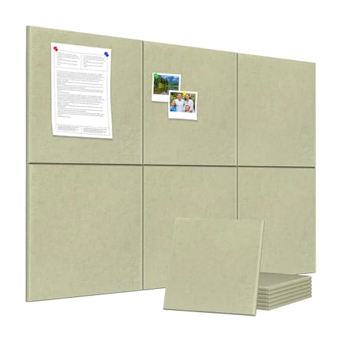 Large Cork Board Alternative 36" X 24" Bulletin Board - 6 Pack Removable Felt Wall Tiles with 20 pushpins, Large Cork Boards for Walls Cork Board for Office Pin Board Tack Board - Sage by Hrrtyueg - Used - Like New condition