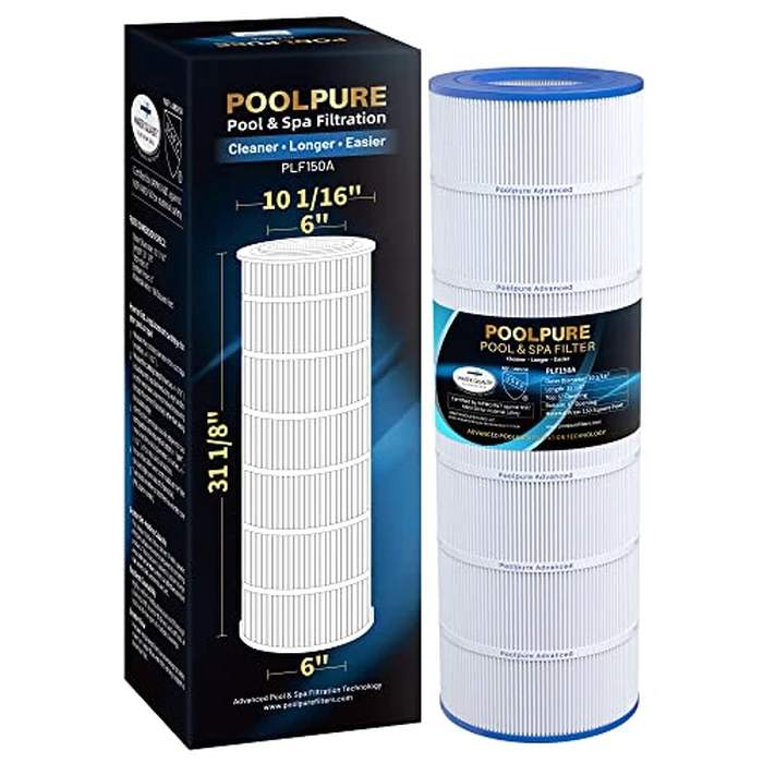 POOLPURE PLF150A Pool Filter Replaces Pentair CC150, CCRP150, PAP150, Ultral-C4, PP-C4, PP-C4-M, Unicel C-9415, R173216, 59054300, Filbur FC-0687, 160317, 160355, 160352, L x OD: 31 1/8" x10 1/16" by POOLPURE - Used - Very Good condition