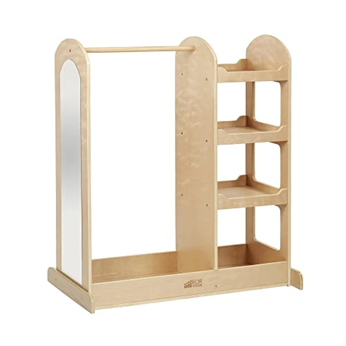 ECR4Kids Dress-Up Center with Mirror Costume Organizer, Montessori Furniture, Natural by ECR4Kids - Used - Very Good condition