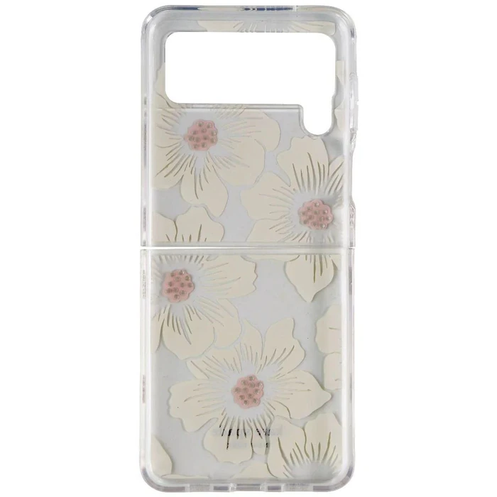 Kate Spade Protective Hardshell Phone Case for Samsung Galaxy Z Flip3 5G - Hollyhock/Clear by Kate Spade - Image 3