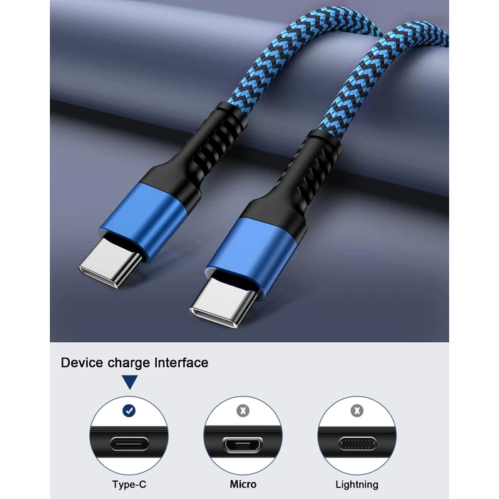 iPhone 15/16/17 Fast Charger Cable 10ft, Extra Long Braided Type C to C Power Cord Fast Charging for Apple iPhone 17/17e/16 Pro Max/16e/15/15Pro Max/15, iPad Pro Air Mini, Galaxy S26/S25, Pixel 10Pro by Ocbuo - Image 5