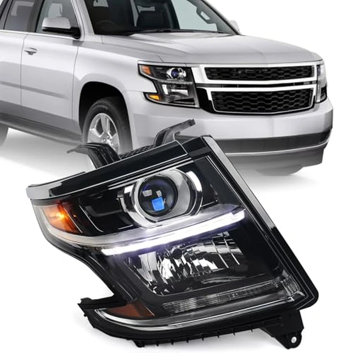 Huray Halogen Headlight Assembly Fit for Chevy Tahoe/Suburban 2015-2020 RH OE Projector Headlamp w/o Bulbs for Chevrolet Tahoe Replacement Passenger Side by Huray - Image 1