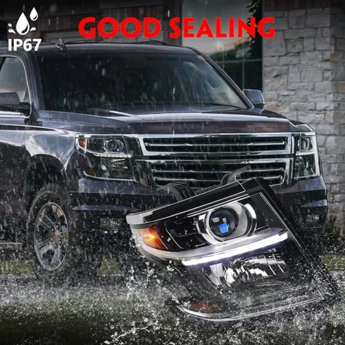 Huray Halogen Headlight Assembly Fit for Chevy Tahoe/Suburban 2015-2020 RH OE Projector Headlamp w/o Bulbs for Chevrolet Tahoe Replacement Passenger Side by Huray - Image 6