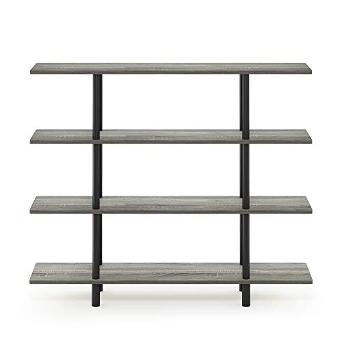 Furinno Turn-N-Tube 4-Tier Wide Display Shelf, French Oak Grey/Black by Furinno - Image 6