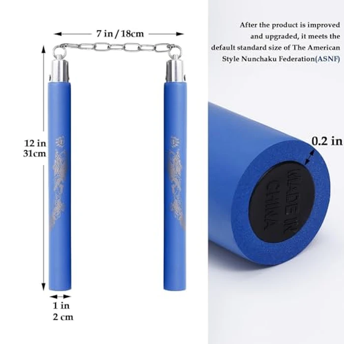 e-jades Safe Foam Nunchucks for Adults and Kids - Soft Durable Rubber Training Nunchakus Martial Arts Nunchucks with 360 degrees Swivel Steel Chain - 2pcs Gift for Christmas & Birthday by e-jades - Image 5