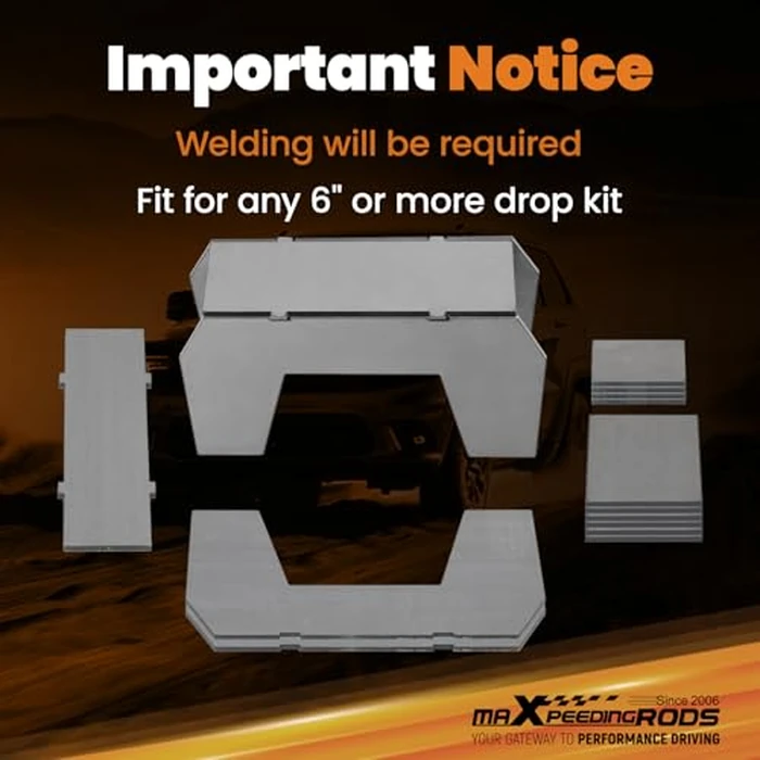 maXpeedingrods 6-9” C-notch Rear Frame for Chevy Silverado/GMC Sierra 1500 1999-2007, Weld-on Lowering Kit by maXpeedingrods - Image 6