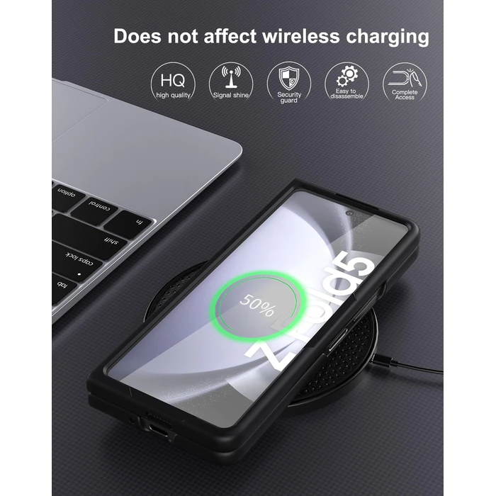 Foluu Case for Samsung Galaxy Z Fold 5, with Front Built-in Screen Protector, PU Leather + Hard PC Shell Ultra Thin Slim Durable Protective Phone Cover for Samsung Galaxy Z Fold5 5G 2023 (Brown) by Foluu - Image 5