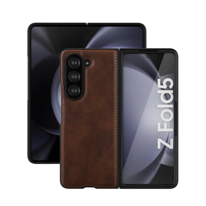 Foluu Case for Samsung Galaxy Z Fold 5, with Front Built-in Screen Protector, PU Leather + Hard PC Shell Ultra Thin Slim Durable Protective Phone Cover for Samsung Galaxy Z Fold5 5G 2023 (Brown) by Foluu - Image 8