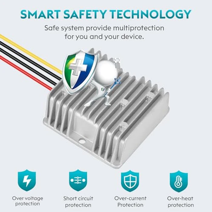 KInuoxj 20A 240W DC-DC 24V 36V 48V Step Down to 12V Converter Golf Cart Voltage Reducer Regulator Waterproof Transformer with Fuse by Klnuoxj - Image 5