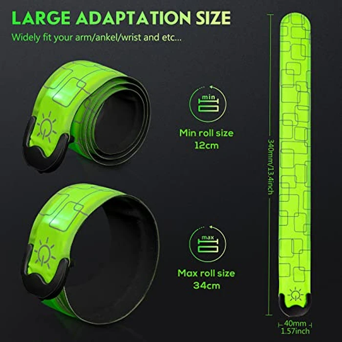 Simket Reflective LED Armband Rechargeable for Running(2 Pack), Running Lights for Runners, Running Lights, High Visibility Reflective Running Gear Adjustable Light Up Arm Bands for Men Women Kids by Simket - Image 3
