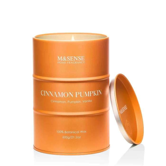 M&SENSE Cinnamon Pumpkin Scented Candles Large,Christmas Soy Candles,21.2oz 120 Hour Slow Burning,Aromatherapy Candle for Stress Relief Meditation Relaxing,Christmas Decor by M&SENSE - Used - Very Good condition - US$20.02