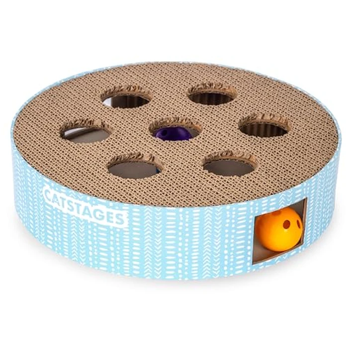 Catstages Scratch N' Hunt Interactive Cat Puzzle Toy with Scratcher Corrugate for Nail Care, Engages Hunting Instincts by Catstages - Used - Very Good condition