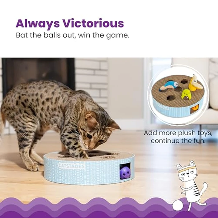 Catstages Scratch N' Hunt Interactive Cat Puzzle Toy with Scratcher Corrugate for Nail Care, Engages Hunting Instincts by Catstages - Image 4