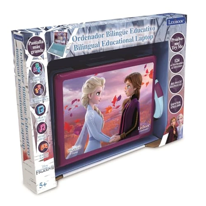 LEXiBOOK Disney Frozen 2 - Educational and Bilingual Laptop Spanish/English - Girls Toy with 124 Activities to Learn, Play Games and Music with Elsa & Anna - Blue/Purple, JC598FZi2 by LEXiBOOK - Image 5
