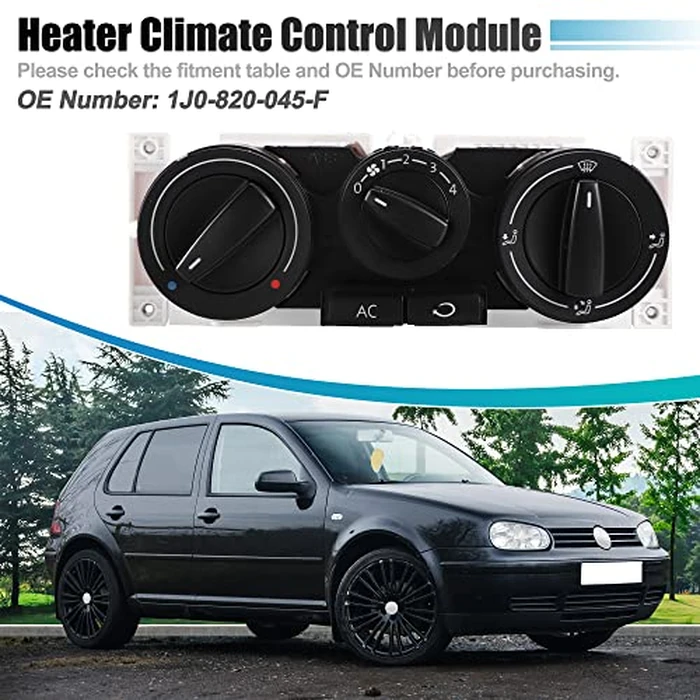 X AUTOHAUX Heater Climate Control Module for Volkswagen Golf GTI Jetta R32 HVAC Control Module A/C Control Panel No.1J0820045F by X AUTOHAUX - Image 2