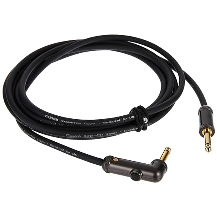 D'Addario Guitar Cable - Guitar Lead - Gold Plated - 1/4 Inch Male to 1/4 Inch Male - Circuit Breaker Cable - 10 Feet/3.05 Meters - Straight End/Right Angle - 1 Pack by Planet Waves - Used - Like New condition - US$12.70