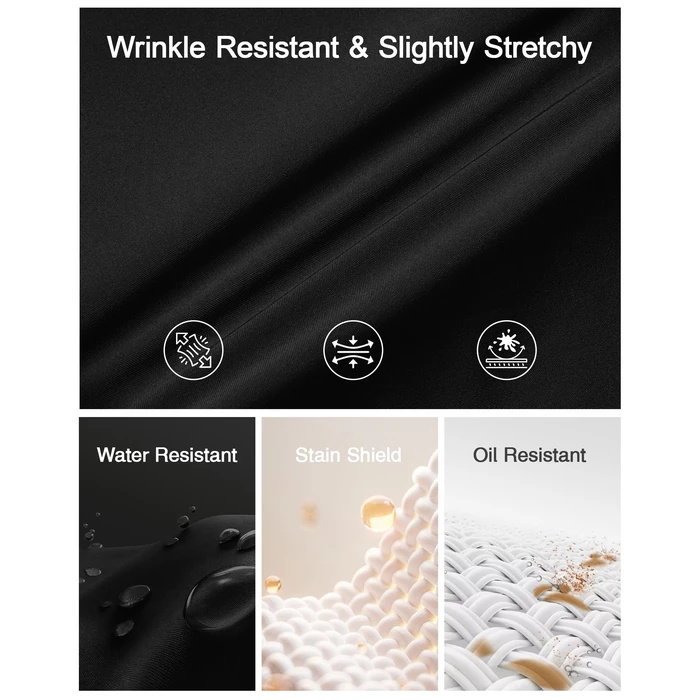 J.VER Black Button Up Shirt Men Stretch Stain Shield Long Sleeve Dress Shirt Wrinkle Resistant Business Formal Shirt with Pocket Large by J.VER - Image 3