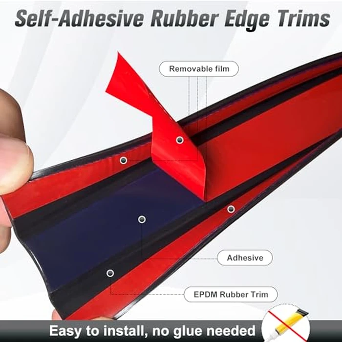 Rubber Edge Trim, Self Adhesive U Channel Edge Trim, Big Size U Shaped Trim, Edge Banding for Plywood, Woods, Shelf, Cabinet, Countertop, Size 3/4", Length 20Ft, Black by Protalwell - Image 3